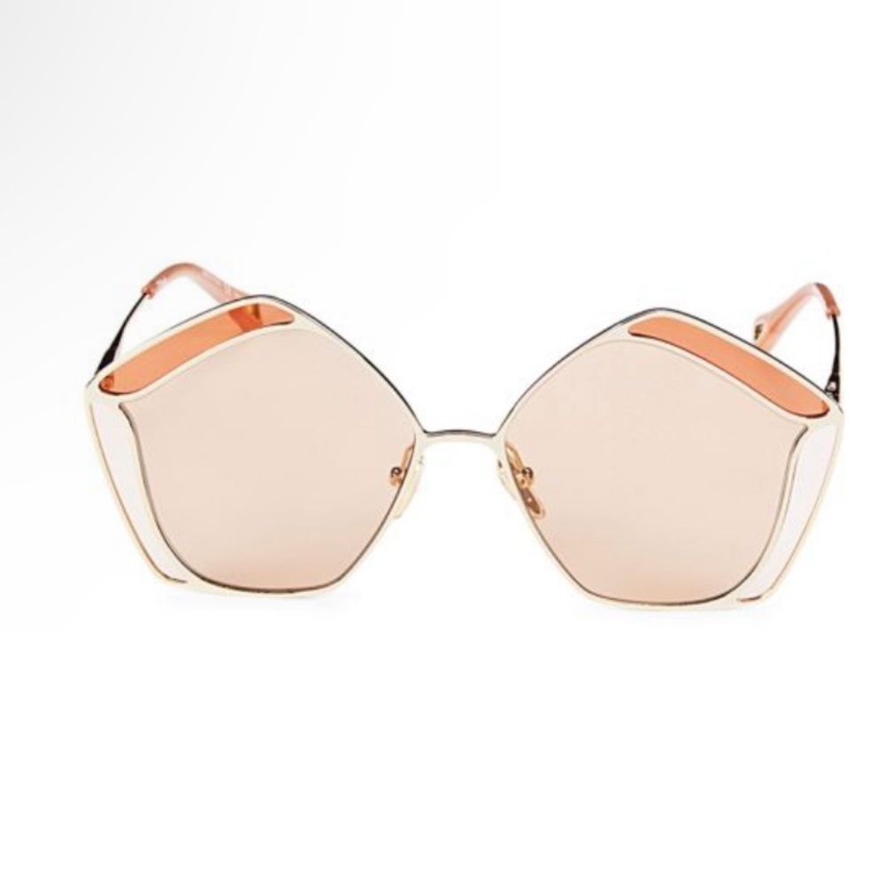 Chloé CH0026S Gemma metal and acetate pentagon-frame sunglasses